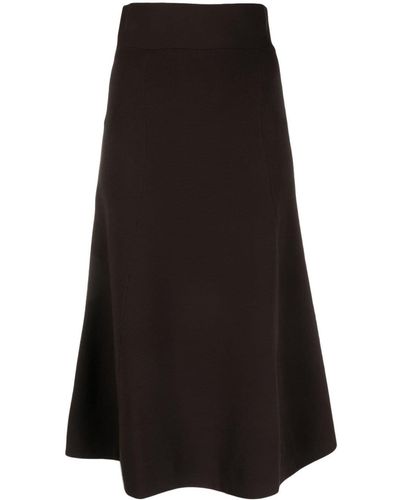 P.A.R.O.S.H. Gonna Elasticated-waist A-line Midi Skirt - Black