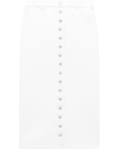 Courreges Vinyl-finish Midi Skirt - White