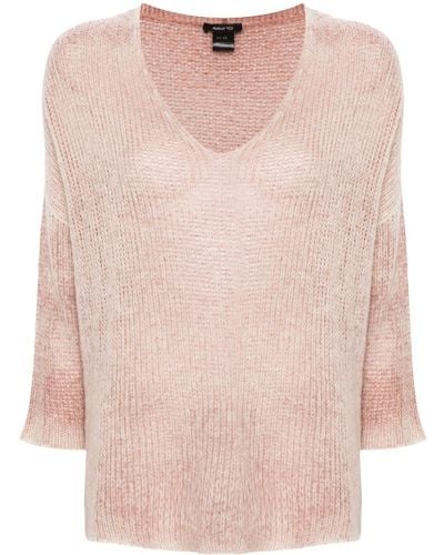 Avant Toi V-neck Drop-shoulder Sweater - Pink