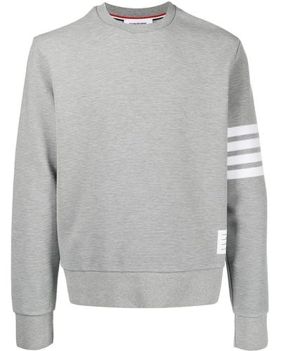 Thom Browne 4-bar Stripe Sleeve Sweatshirt - Gray
