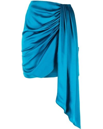 Jonathan Simkhai Mae Draped Satin Miniskirt - Blue