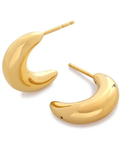 Monica Vinader Crescent Moon Hoop Earrings - Metallic