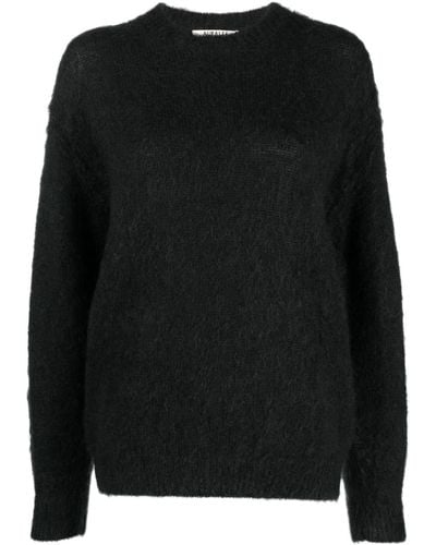 AURALEE Crew-neck Long-sleeve Sweater - Black