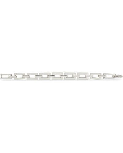 Saint Laurent Rectangle Chain-link Bracelet - White