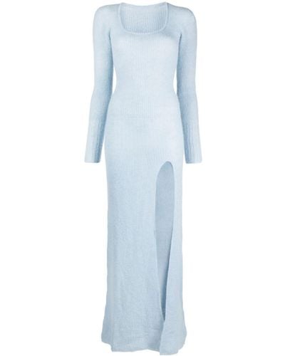 Jacquemus La Robe Dao Ribbed-knit Dress - Blue
