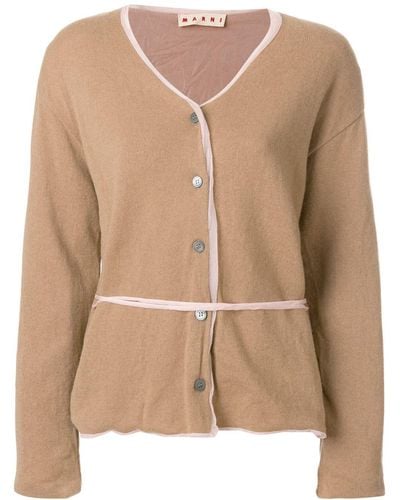 Marni Cardigan mit Kontrastsaum - Natur