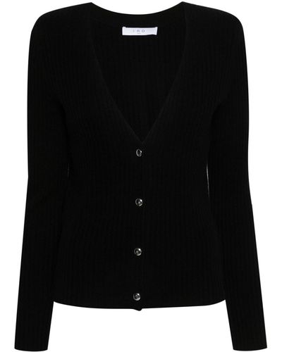 IRO Cardigan Devora en maille nervurée - Noir