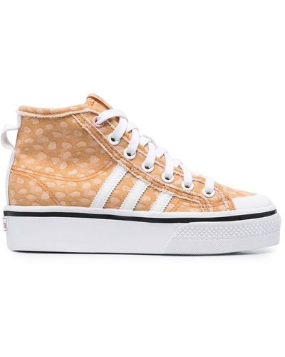 adidas 3-stripes Graphic-print Sneakers - Natural