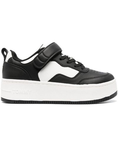 Tommy Hilfiger Leather Flatform Sneakers - Black