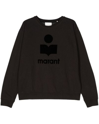 Isabel Marant Mikoy Flocked-Logo Sweatshirt - Black