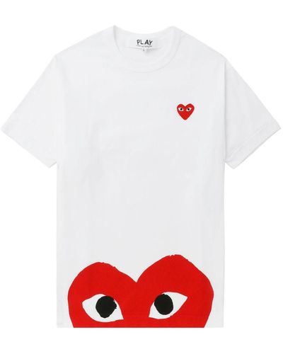 COMME DES GARÇONS PLAY Heart-print Cotton T-shirt - White