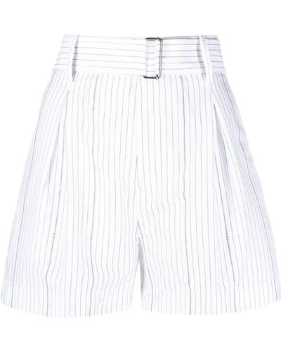 N°21 Shorts con pinzas y cinturón - Blanco