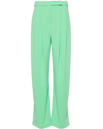 Pinko Montano Pleat-detail Wide-leg Trousers - Green