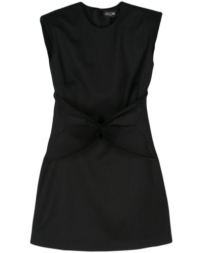 Del Core Appliqué-detail wool dress - Negro