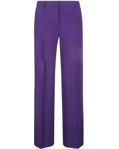 Alberto Biani Mid-rise Tailored Trousers - Purple
