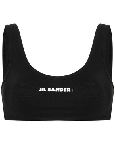 Jil Sander Logo-print Bikini Top - Black