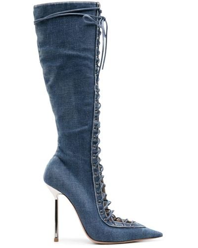 Le Silla Colette 120mm Denim Boots - Blue