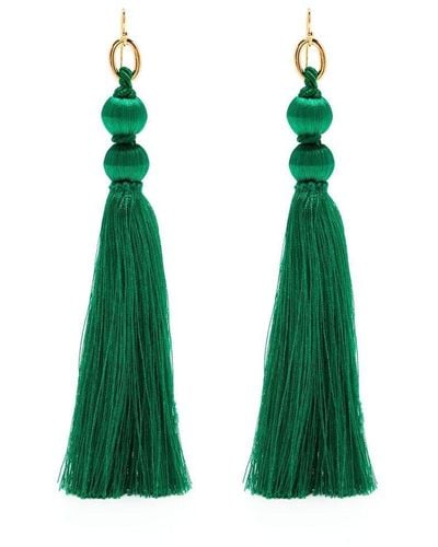 Jil Sander Tassel-detail Thread Earrings - Green