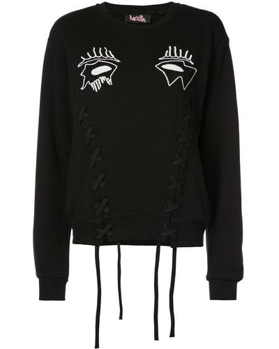 Haculla Evil Eye Lace-detail Sweatshirt - Black