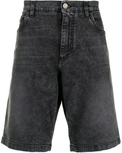 Dolce & Gabbana Stonewash Knee-length Denim Shorts - Grey