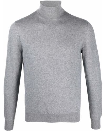 Corneliani Knitted Polo-neck Sweater - Gray