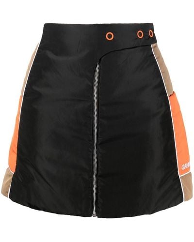 Ganni Light Padded Mini Skirt - Black
