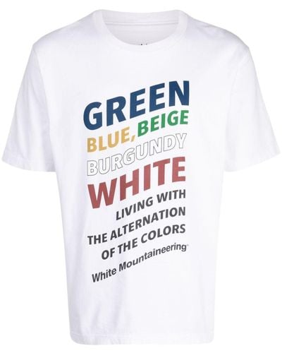 White Mountaineering Slogan-print cotton T-shirt - Blanco