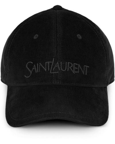 Saint Laurent Casquette en coton à logo brodé - Noir