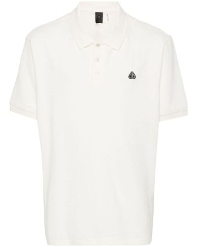 Moose Knuckles Piqué Cotton Polo Shirt - White