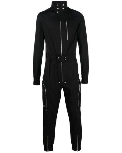 Rick Owens Long-sleeve Zip-up Jumpsuit - Black