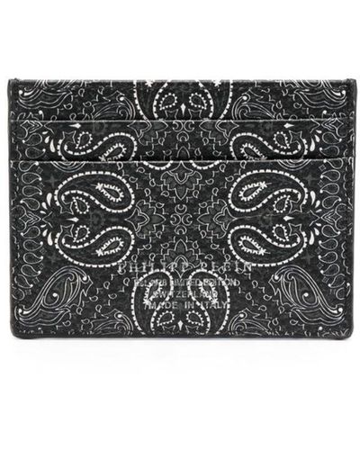 Philipp Plein Logo-print Leather Cardholder - Gray