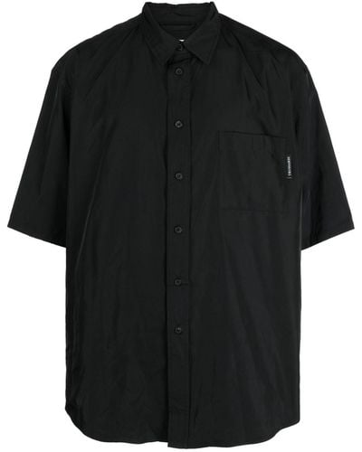 Trussardi Chemise à patch logo - Noir