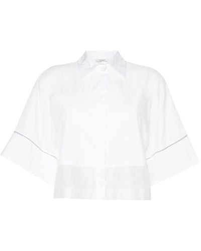 Peserico Cropped Short-sleeves Shirt - White