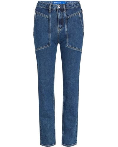 Karl Lagerfeld Mid-rise Straight-leg Jeans - Blue