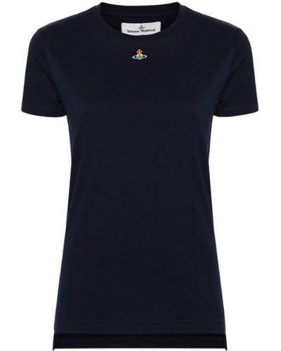 Vivienne Westwood Camiseta con bordado Orb - Negro