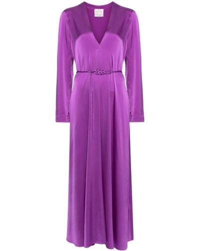 Forte Forte Tied Satin-silk Maxi Dress - Purple