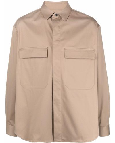 Giorgio Armani Long-sleeve Cotton Shirt - Natural
