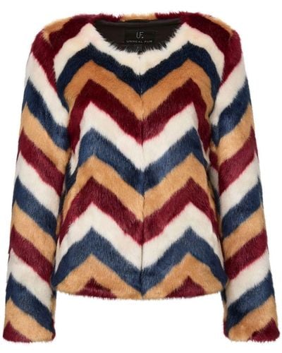 Unreal Fur Frequency Zigzag Faux-fur Jacket - Multicolour