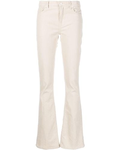 7 For All Mankind Flared Corduroy Trousers - Natural