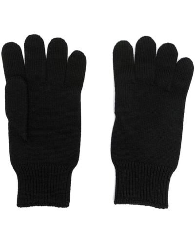 Versace Logo-patch Wool Gloves - Black