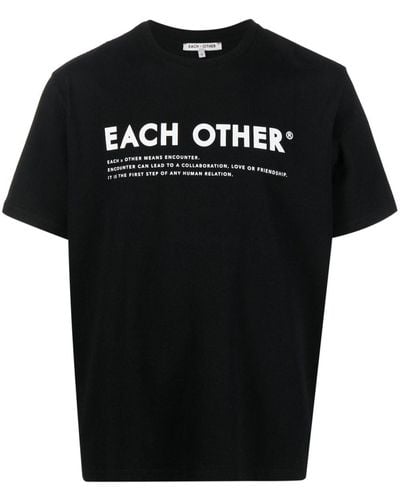 Each x Other Logo-print Cotton T-shirt - Black
