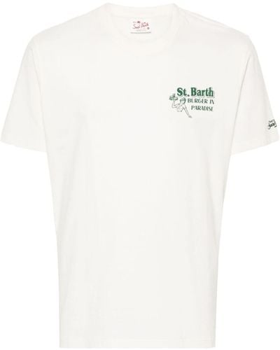 Mc2 Saint Barth T-shirt Burger In Paradise - Bianco