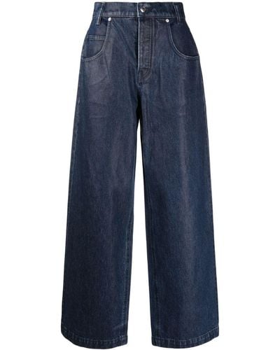 Alexander Wang Weite High-Waist-Jeans - Blau