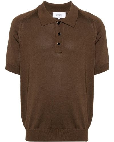 Lardini Knitted Polo Shirt - Brown