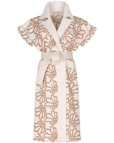 Silvia Tcherassi Kleid zum Binden aus Bio-Baumwolle - Weiß