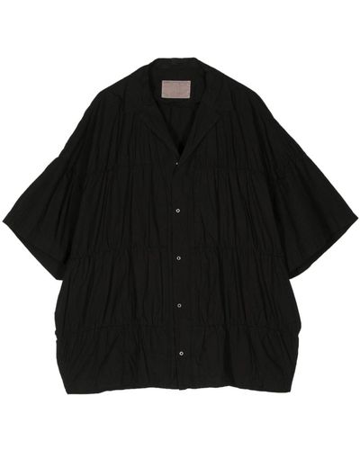 Kolor Ruched Poplin Shirt - Black