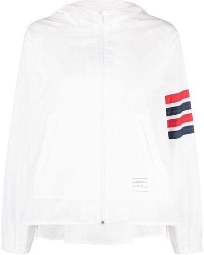 Thom Browne Cropped-Jacke mit Streifen - Weiß