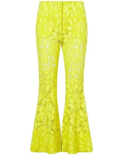 Proenza Schouler Lace Flared Trousers - Yellow