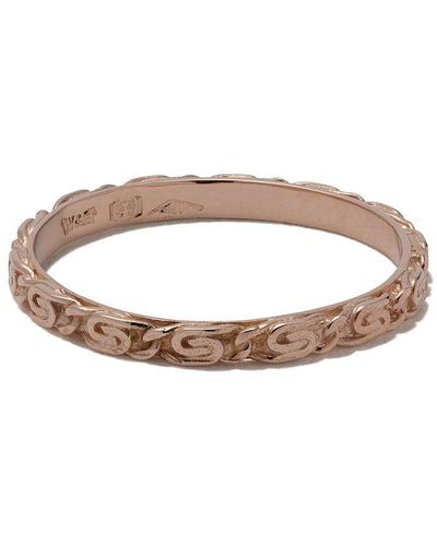 Wouters & Hendrix Anello a catena in oro rosa 18kt e diamanti - Bianco