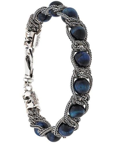 Emanuele Bicocchi Bracelet orné de perles - Bleu